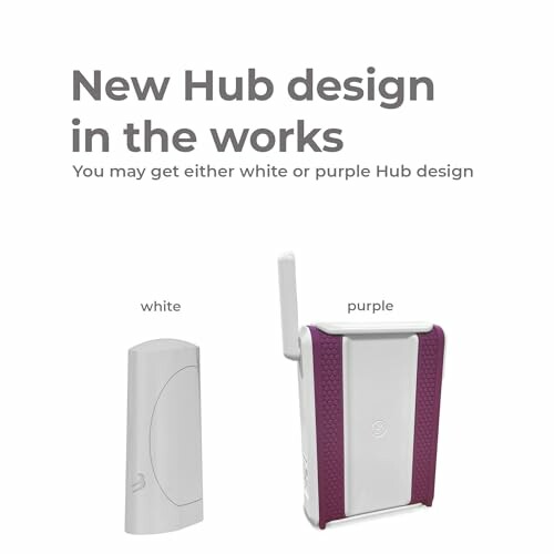 Two hub designs in white and purple options.