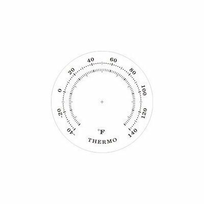 Round thermometer face displaying Fahrenheit scale from -40 to 140 degrees.