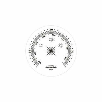 Vintage barometer dial showing pressure measurements.